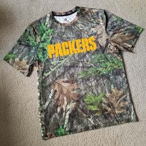 NFL Packers Woodland Camo Large Crewneck Tshirt